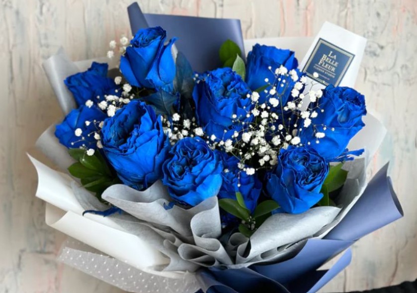 gift of blue roses